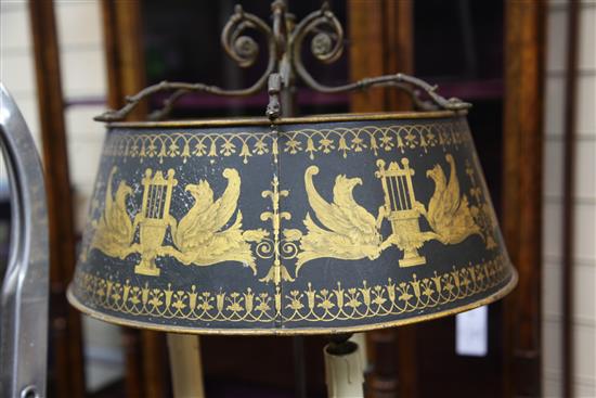 An Empire style ormolu lampe bouilotte, height 32in.